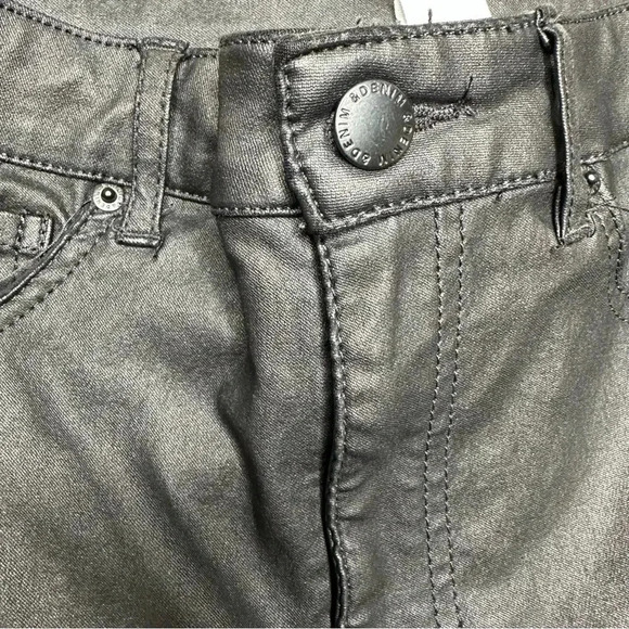 H&M Curvy Jeggings Ultra High Waist Ankle Black Coated Size 4 - Picture 5 of 16